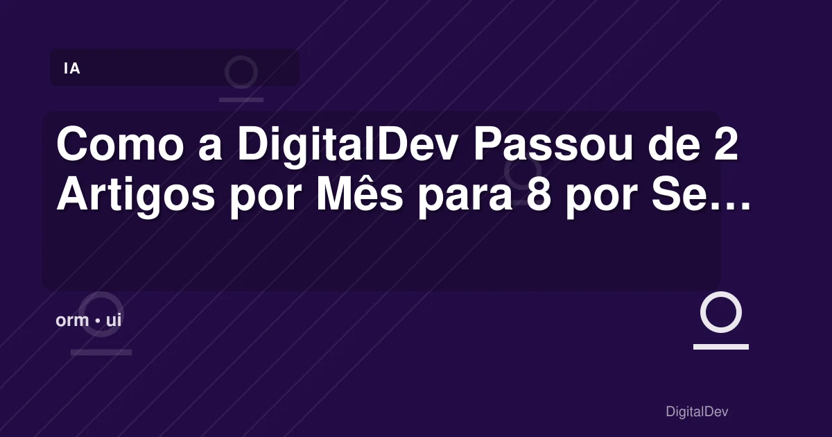 Como a DigitalDev Passou de 2 Artigos por Mês para 8 por Semana?