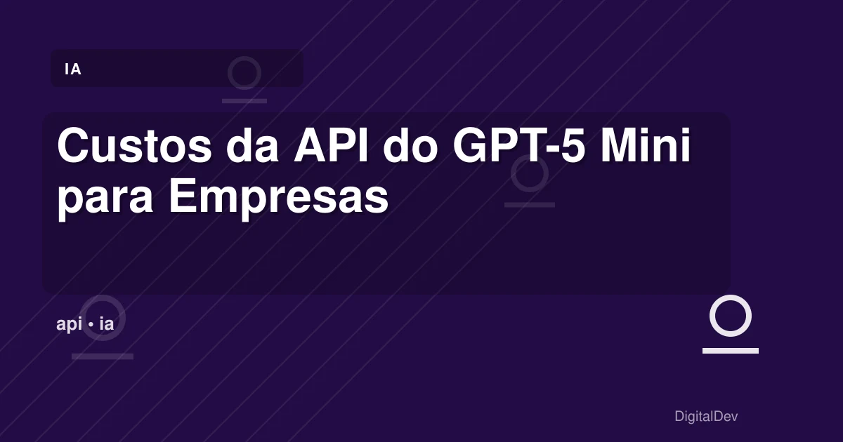 Custos da API do GPT-5 Mini para Empresas